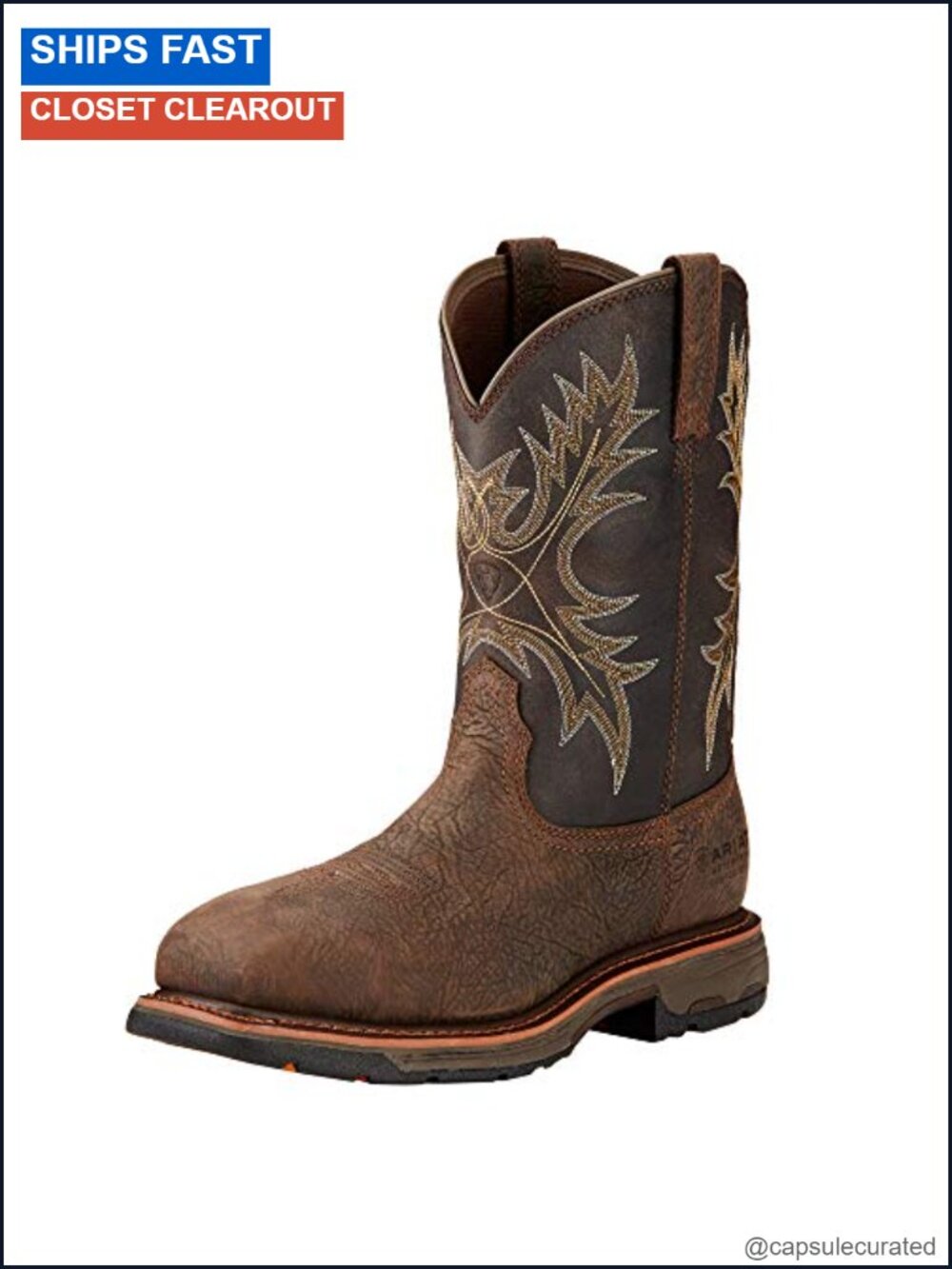 Men's Waterproof Leather Composite Toe Work Boot Western Utility